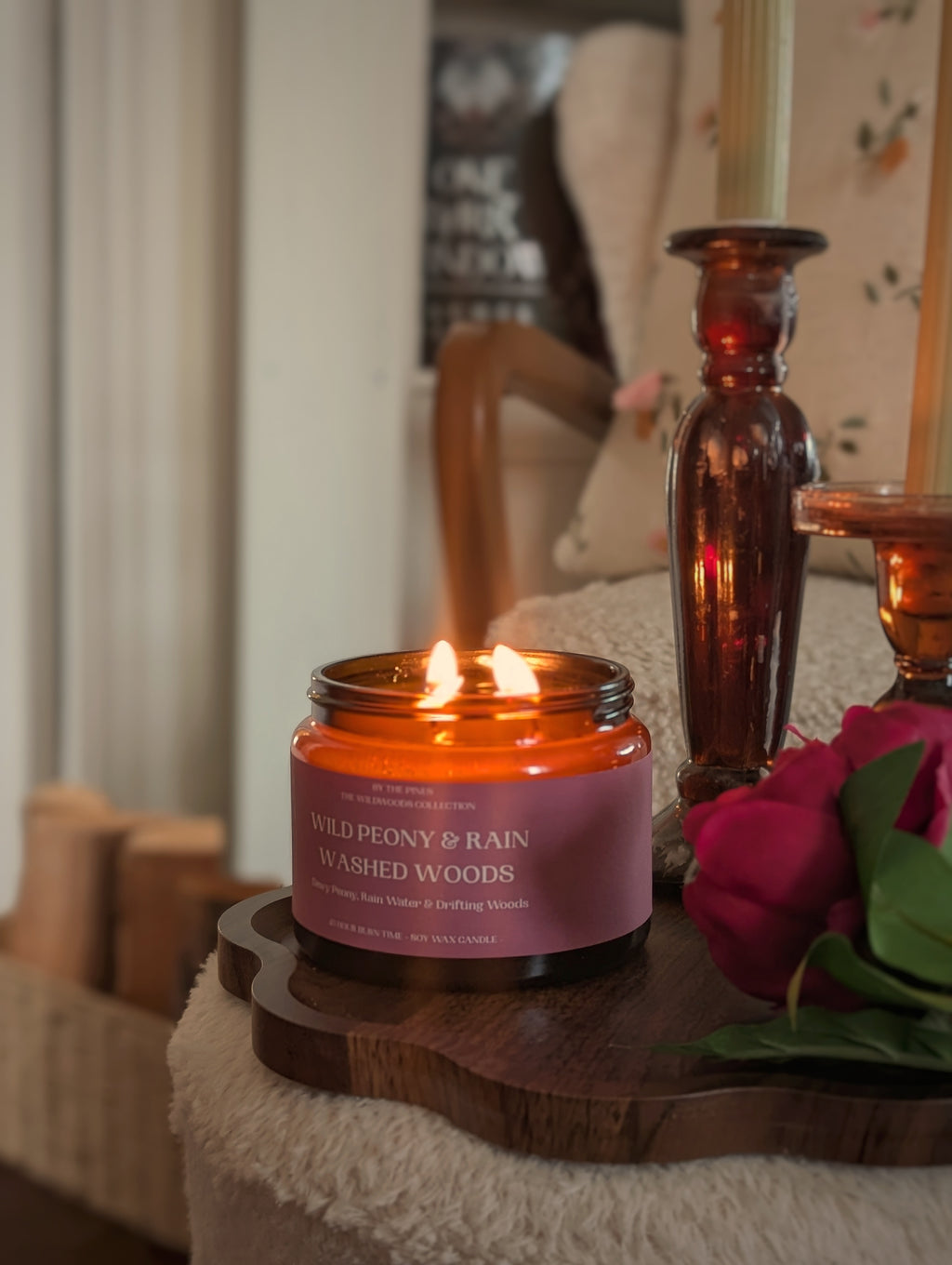 Wild Peony & Rain Washed Woods Candle