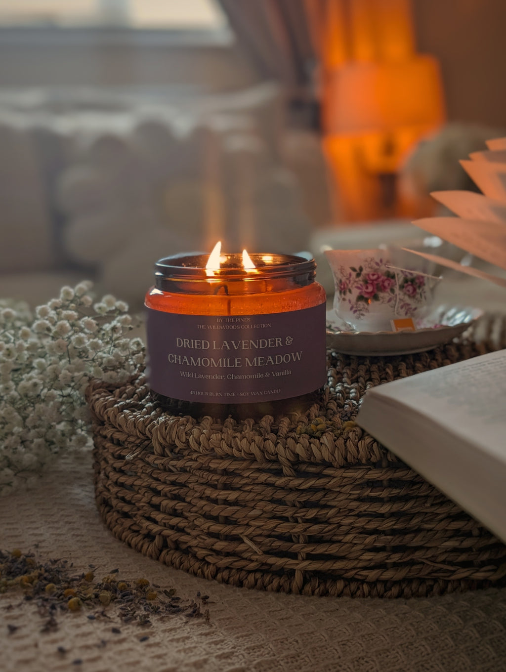 Dried Lavender & Chamomile Meadow Candle
