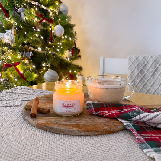 Festive Farmhouse Grandma's Gingersnap Eggnog Candle