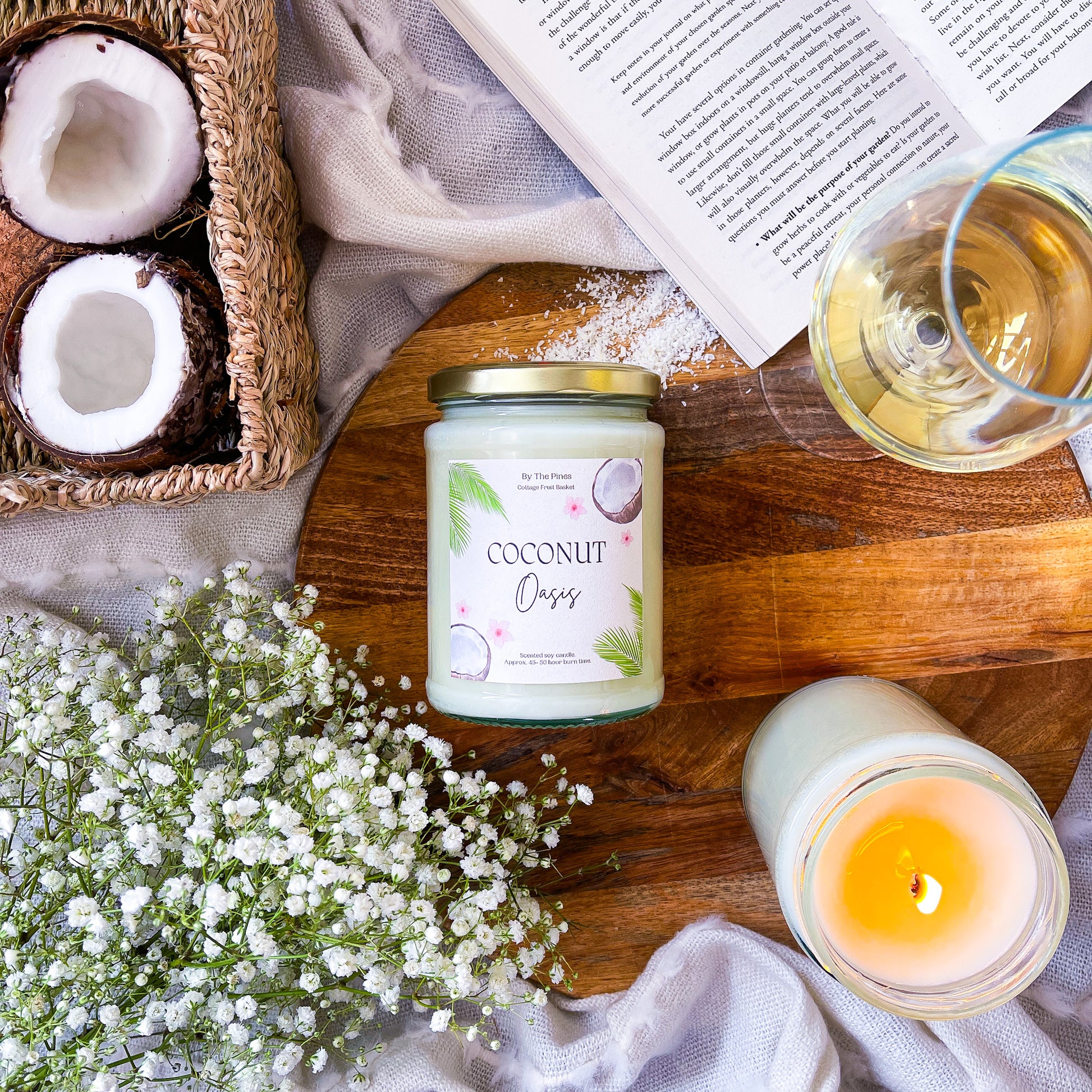 Coconut Oasis Cottage Fruit Basket Candle