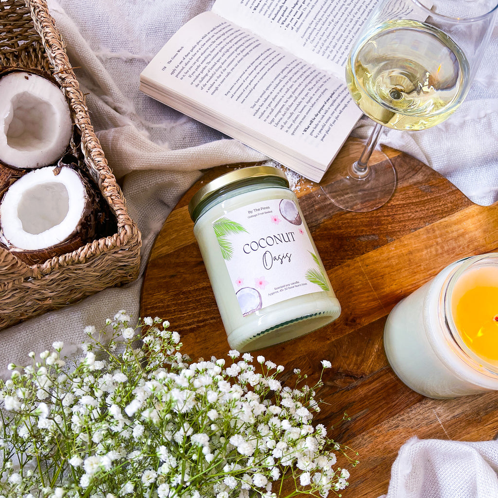Coconut Oasis Cottage Fruit Basket Candle