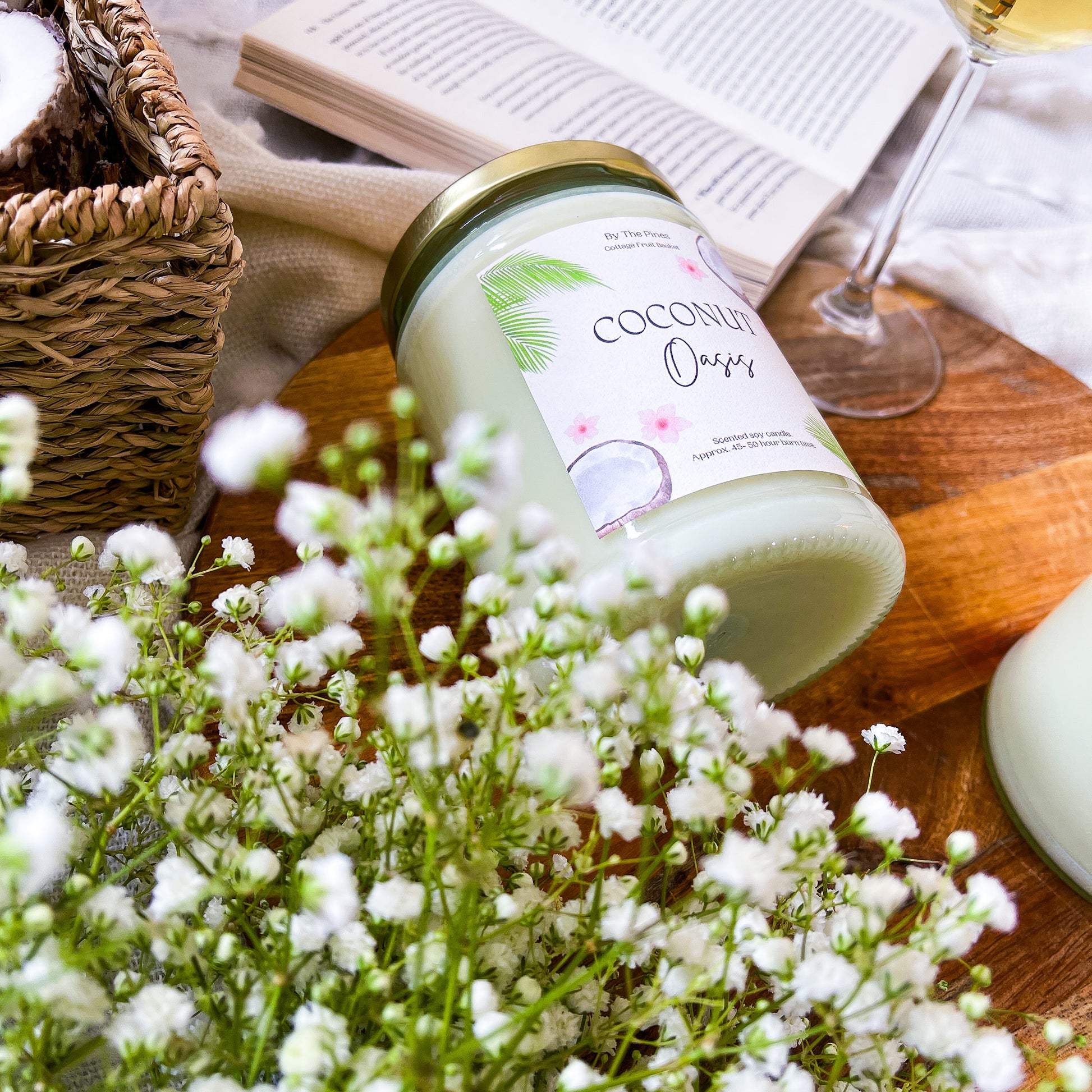 Coconut Oasis Cottage Fruit Basket Candle