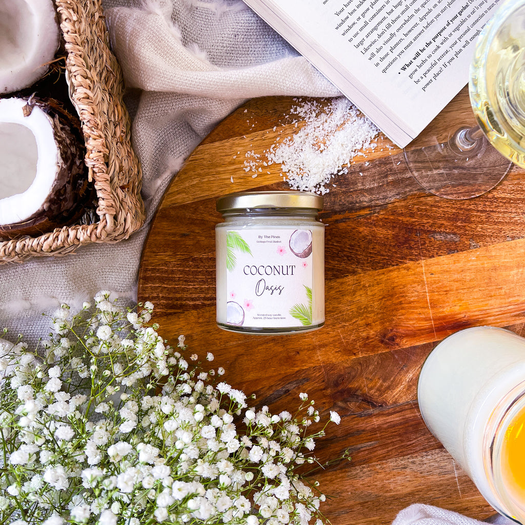Coconut Oasis Cottage Fruit Basket Candle