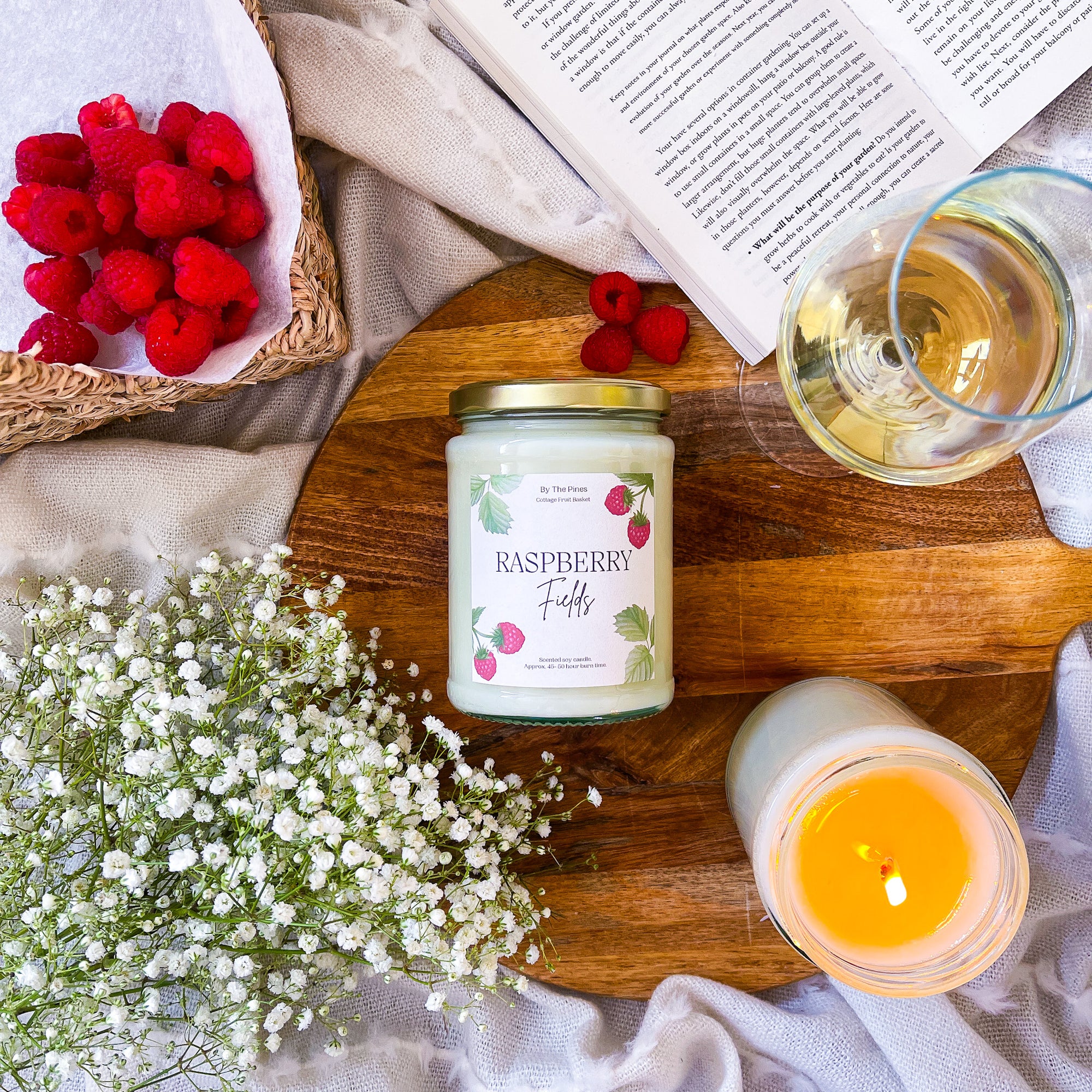 Raspberry Fields Cottage Fruit Basket Candle