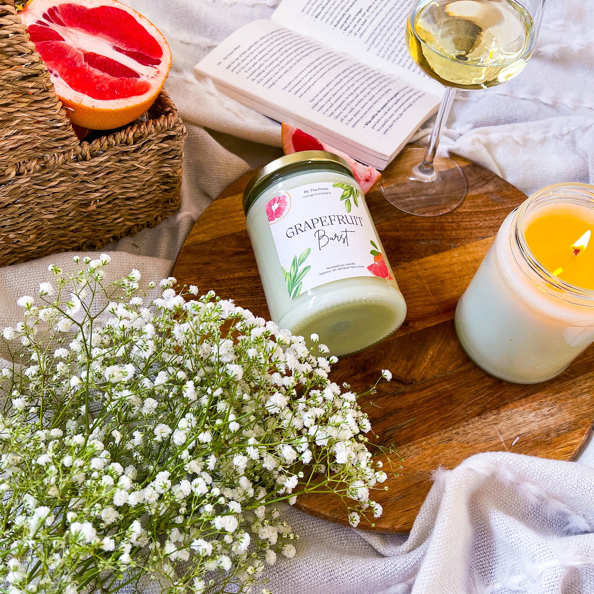 Grapefruit Burst Cottage Fruit Basket Candle