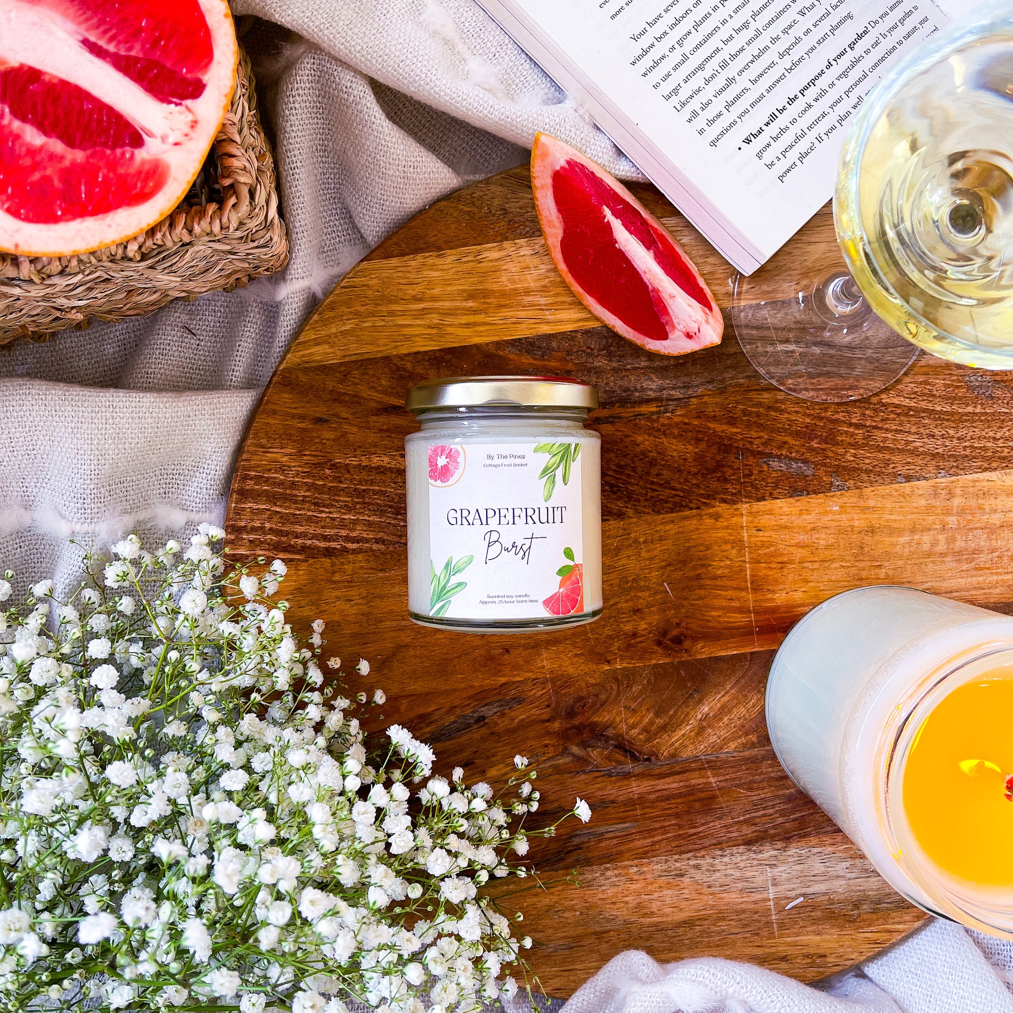 Grapefruit Burst Cottage Fruit Basket Candle