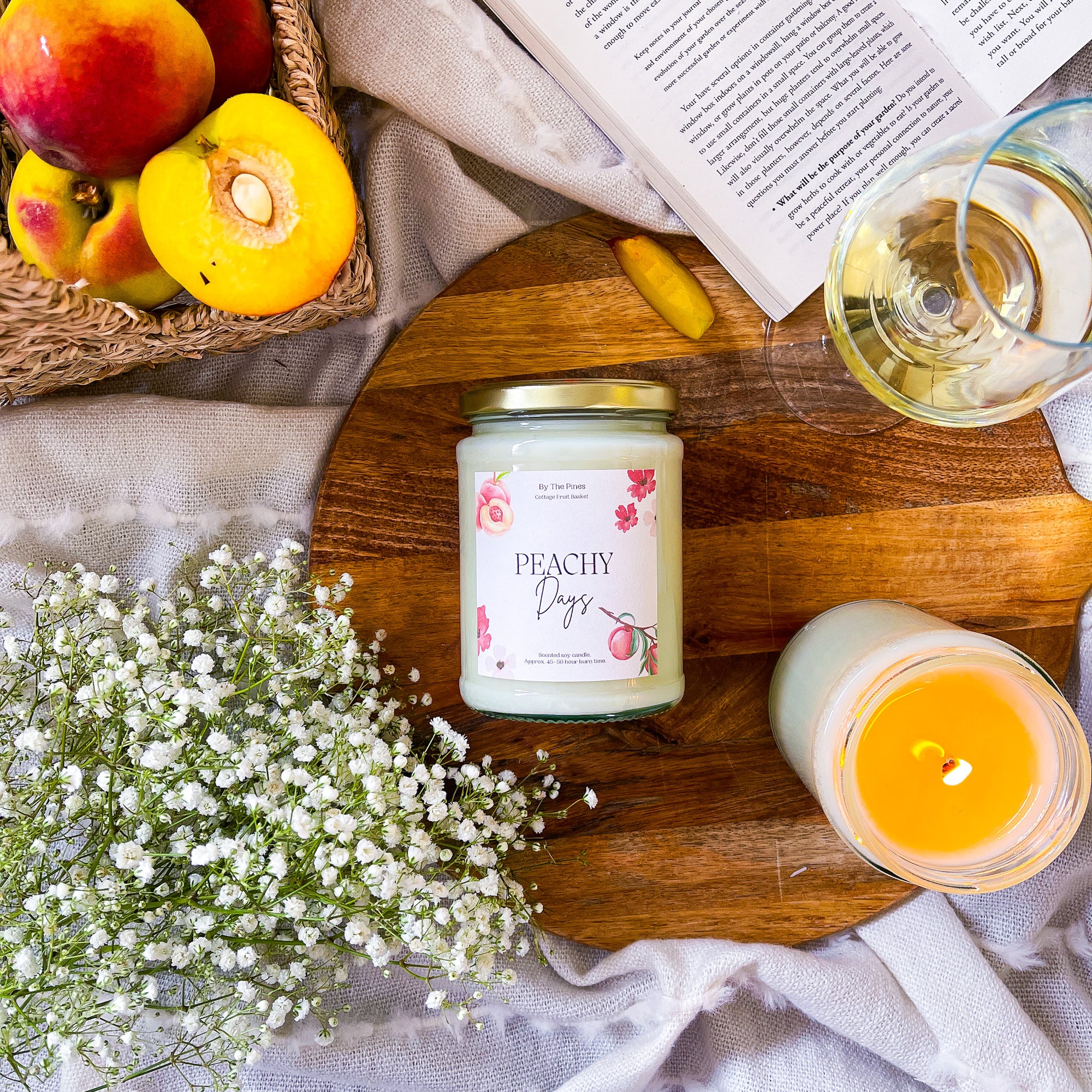 Peachy Days Cottage Fruit Basket Candle