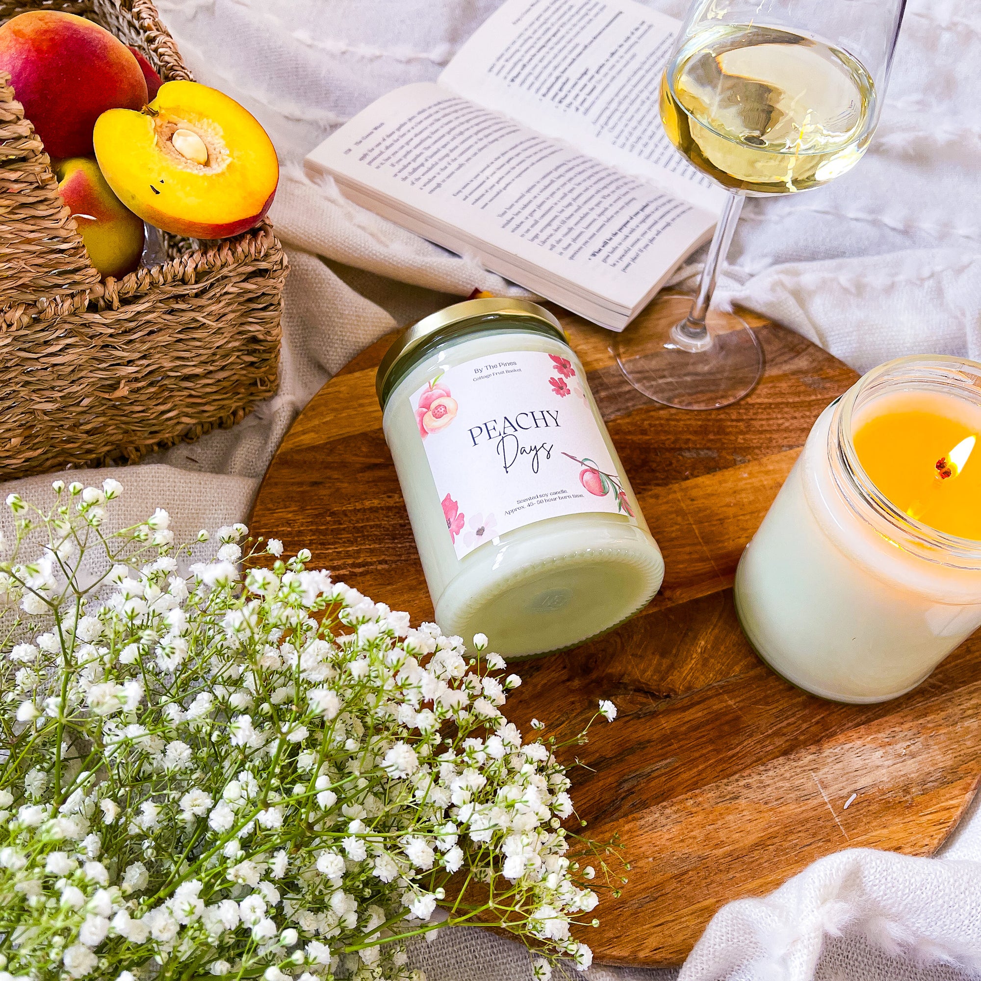 Peachy Days Cottage Fruit Basket Candle