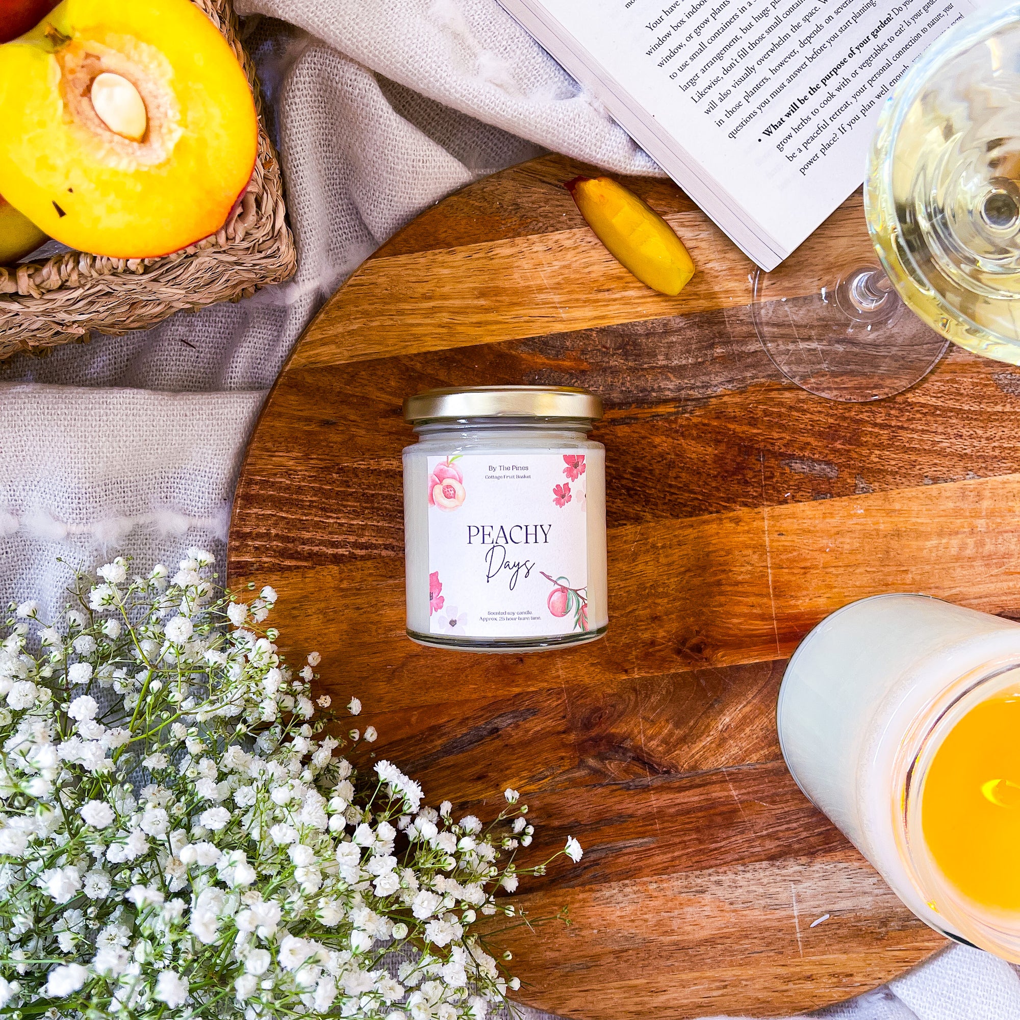 Peachy Days Cottage Fruit Basket Candle