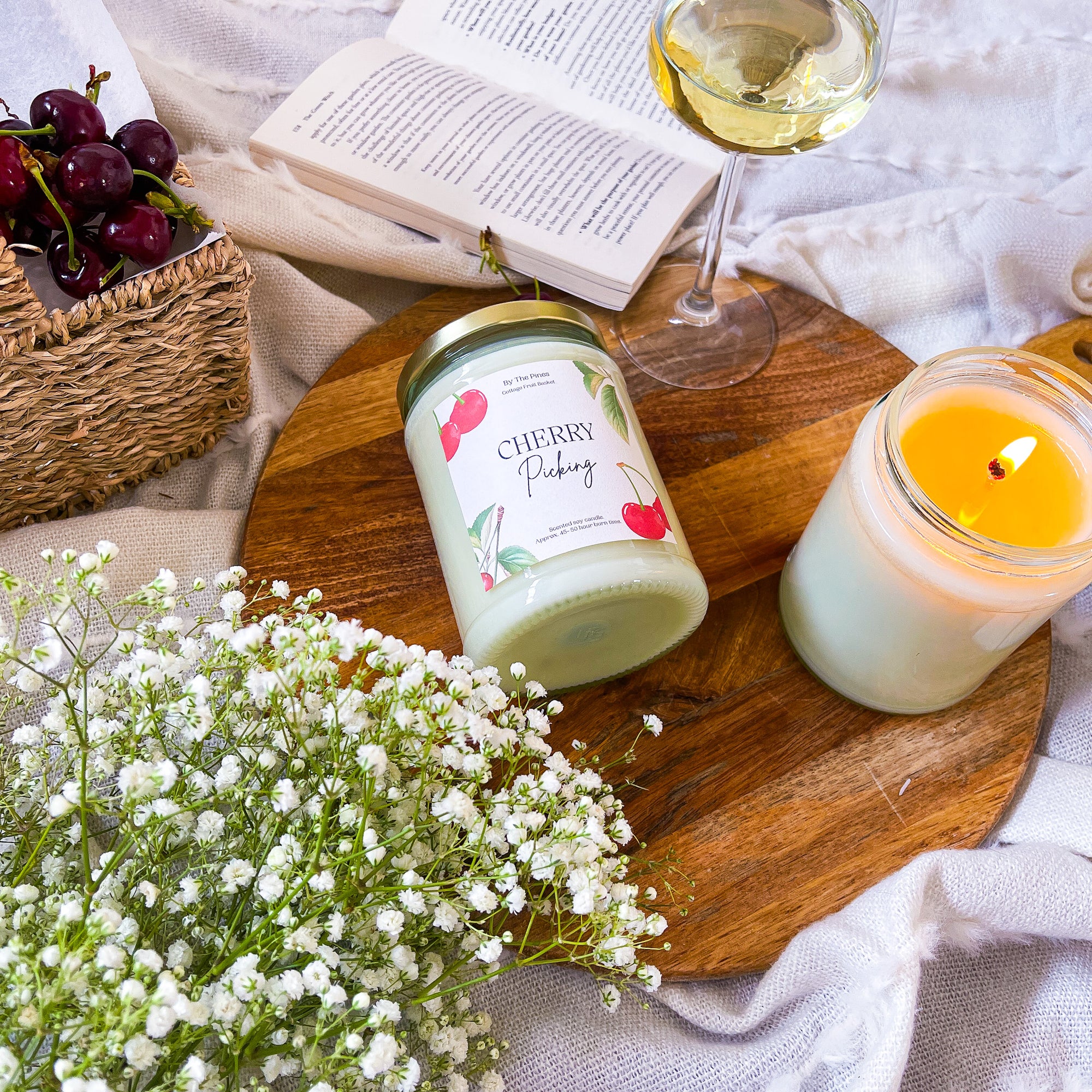 Cherry Picking Cottage Fruit Basket Candle