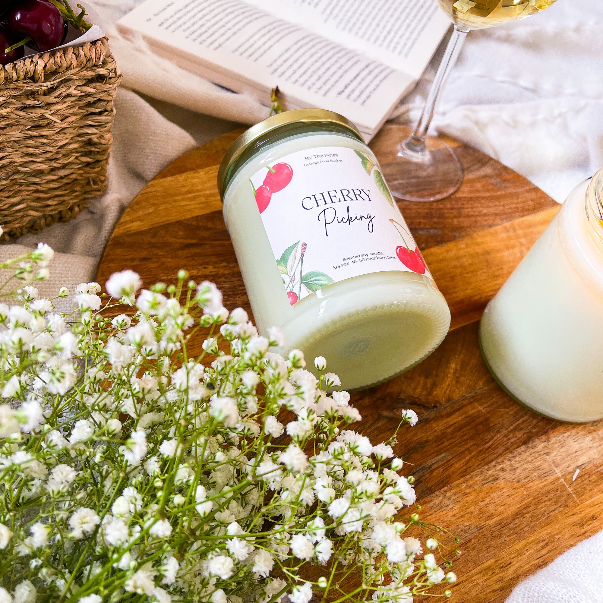 Cherry Picking Cottage Fruit Basket Candle