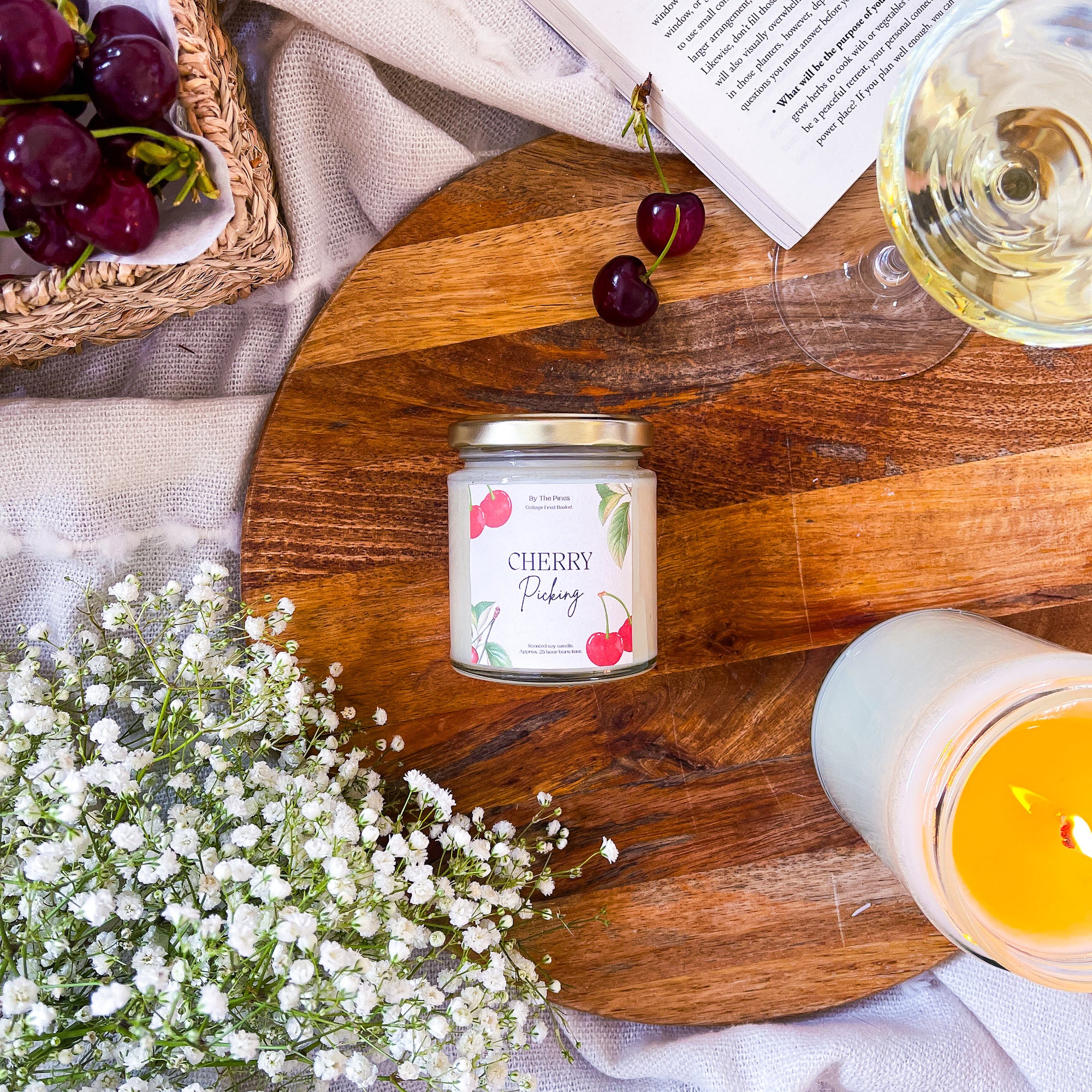 Cherry Picking Cottage Fruit Basket Candle