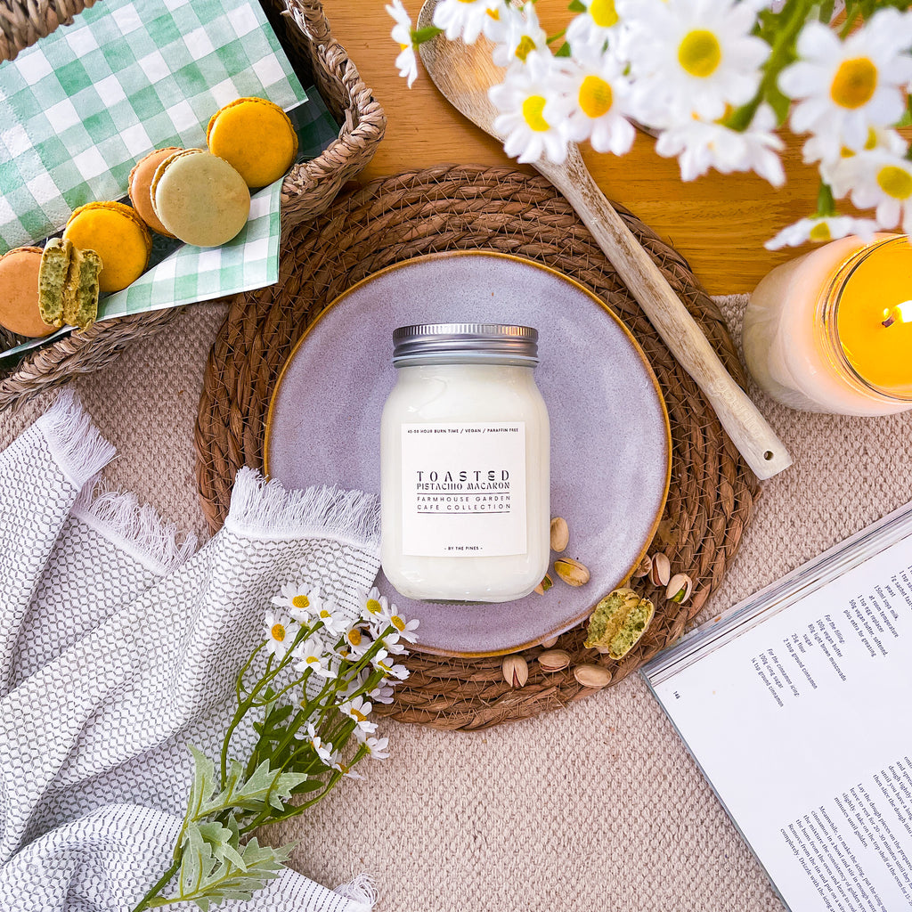 Farmhouse Toasted Pistachio Macaron Candle