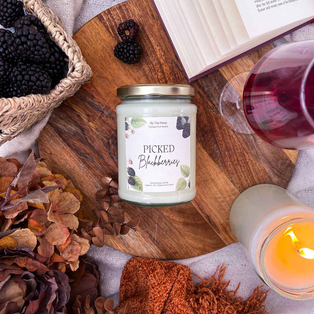 Picked Blackberries Cottage Fruit Basket Candle