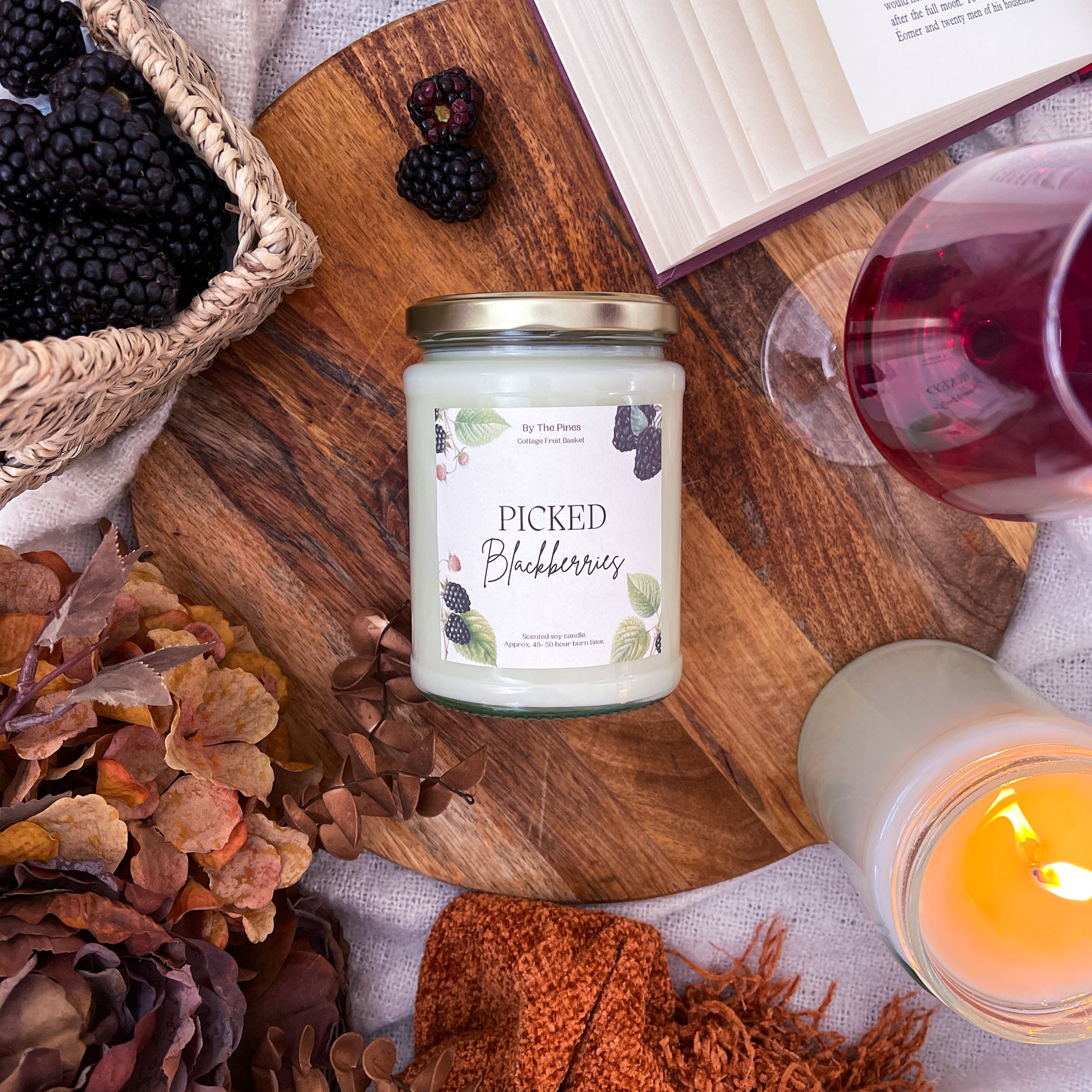 Picked Blackberries Cottage Fruit Basket Candle