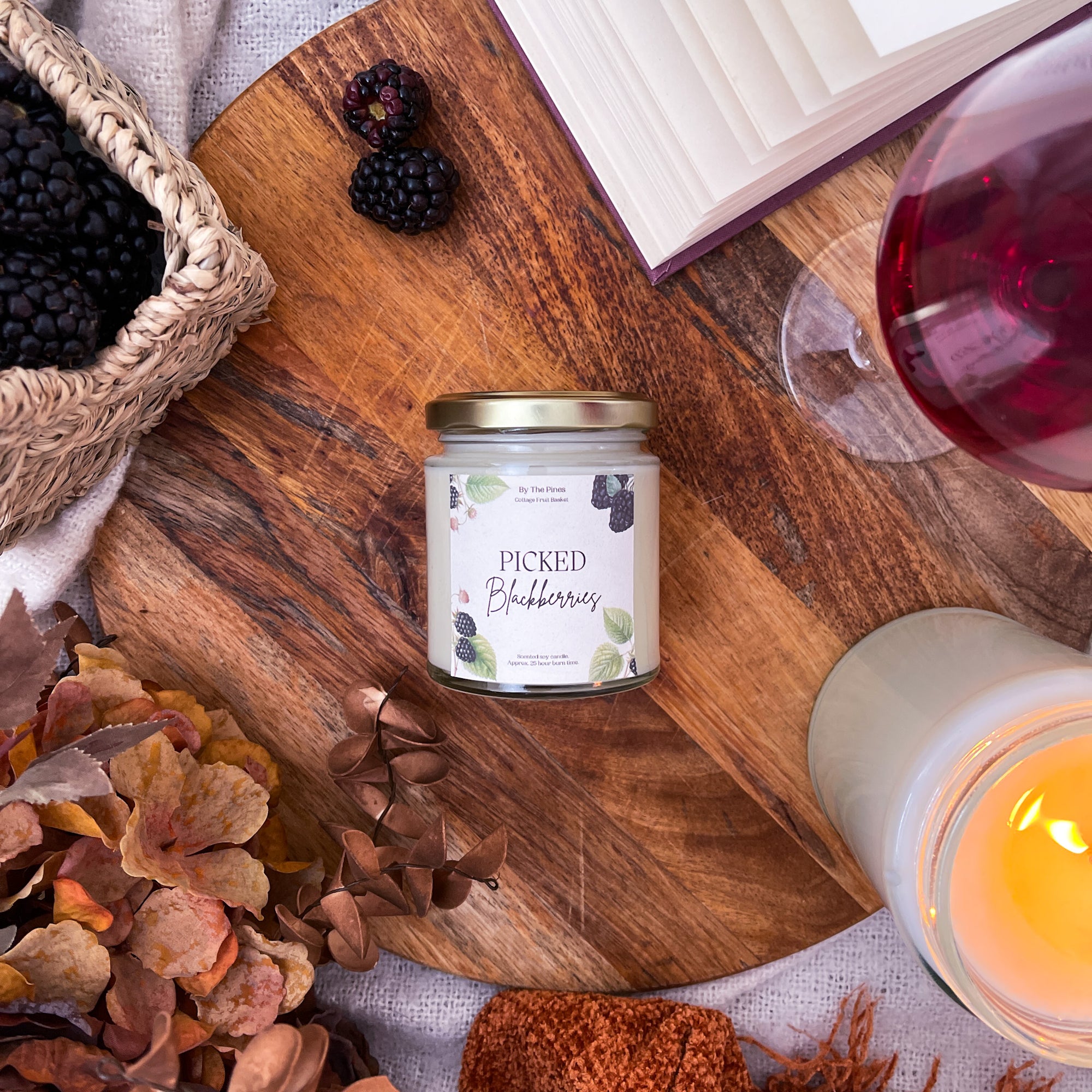 Picked Blackberries Cottage Fruit Basket Candle