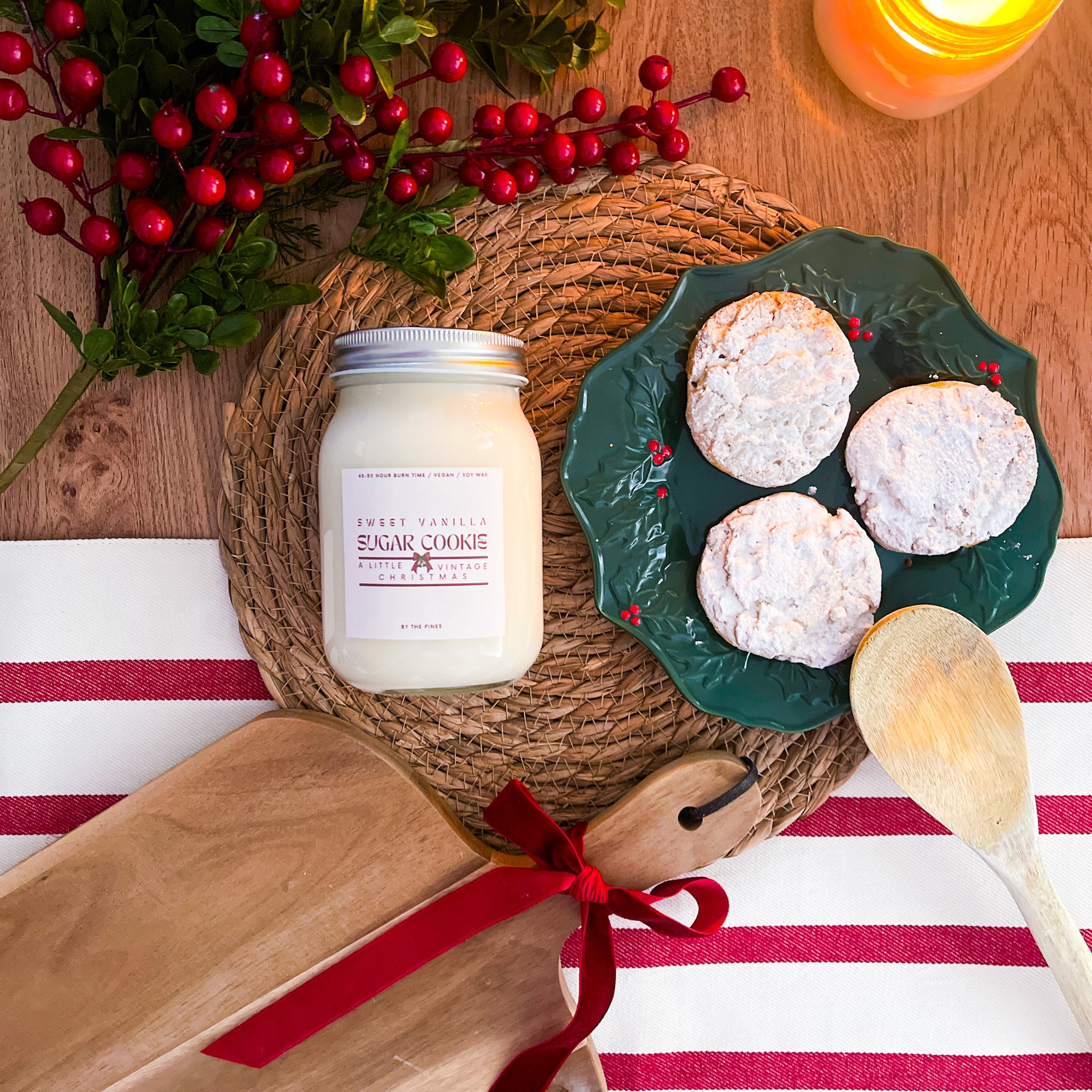 Sweet Vanilla Sugar Cookie Christmas Farmhouse Candle