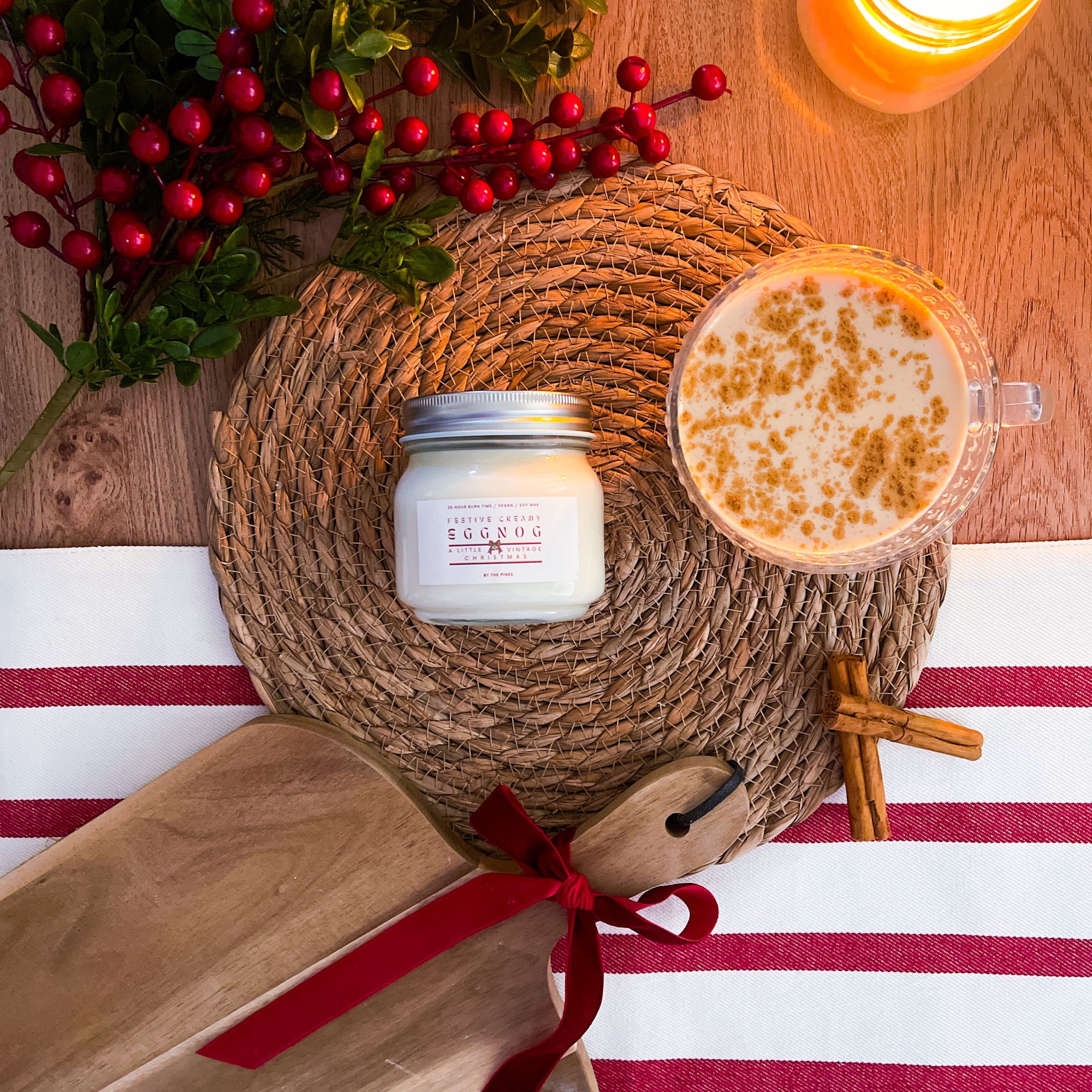 Festive Creamy Eggnog Christmas Farmhouse Candle 200g