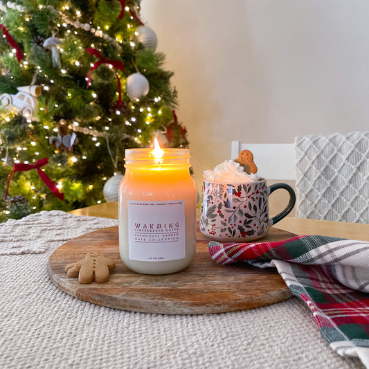 Festive Farmhouse Warming Gingerbread Latte Candle