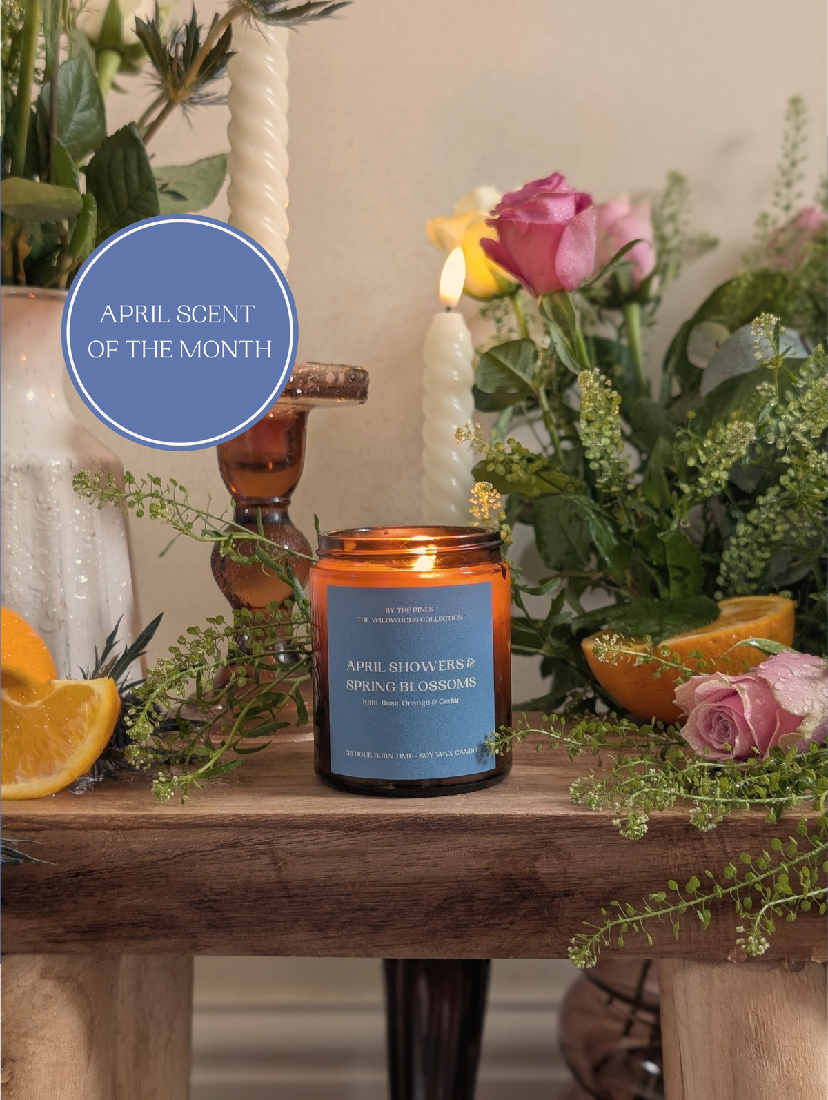 April Showers & Spring Blossoms Candle
