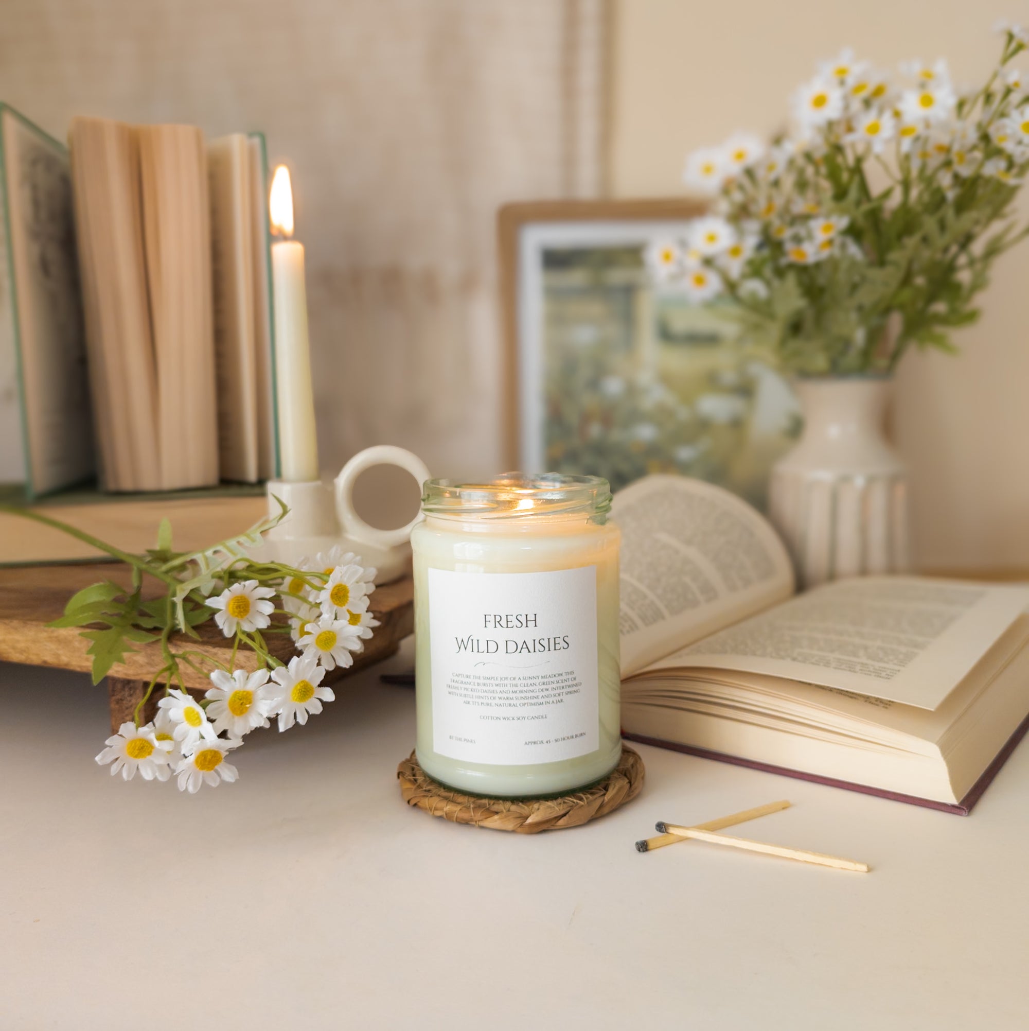 Fresh Wild Daisies Candle - Cottage Core Collection