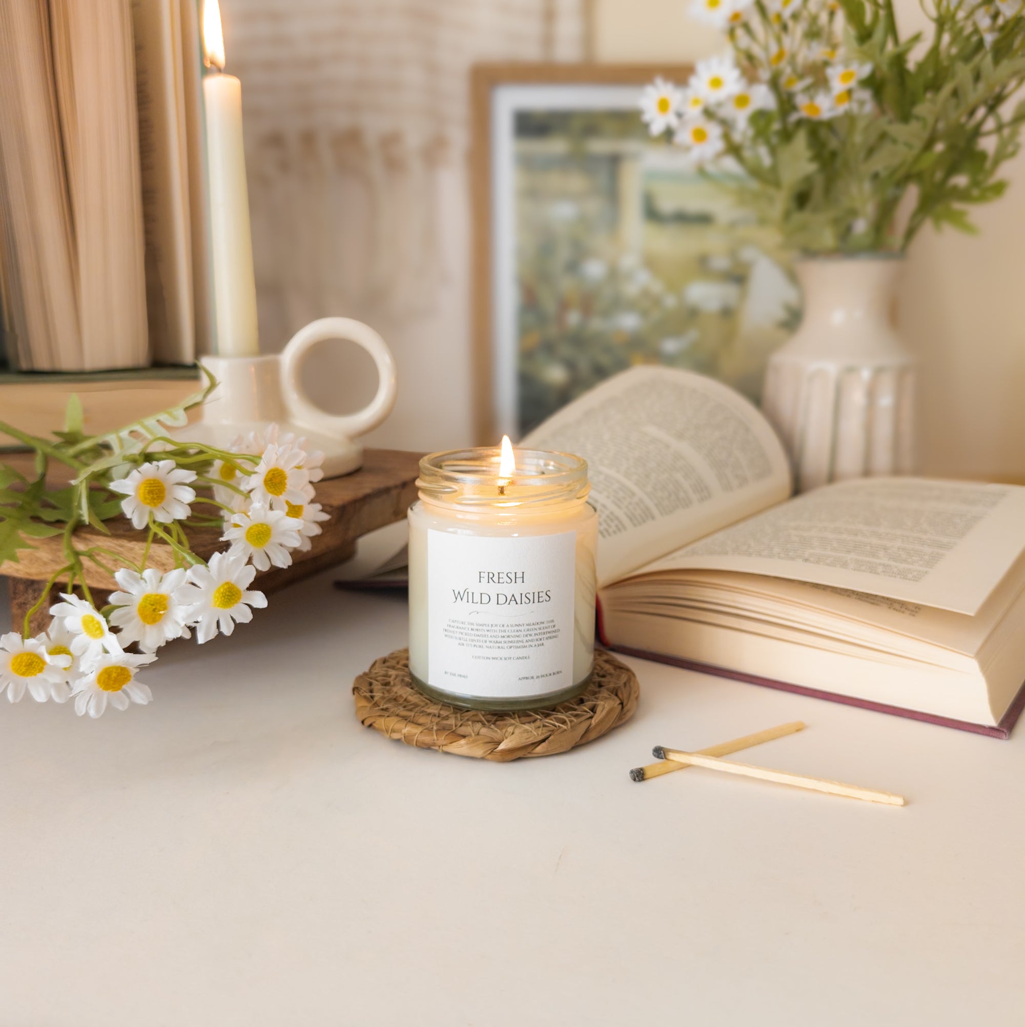 Fresh Wild Daisies Candle - Cottage Core Collection