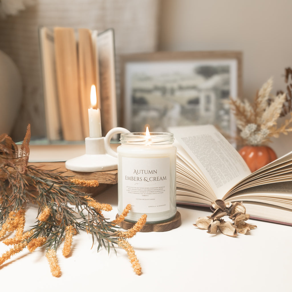 Autumn Embers & Cream Candle - Cottage Core Collection
