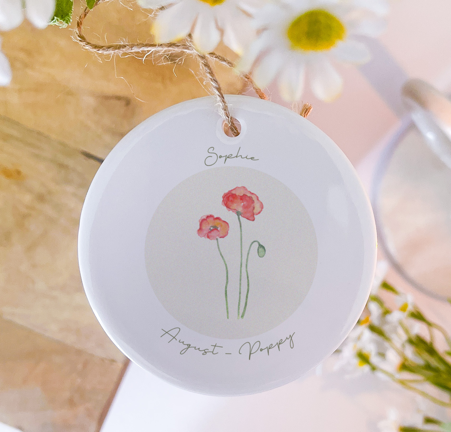 August Birth Flower Ceramic