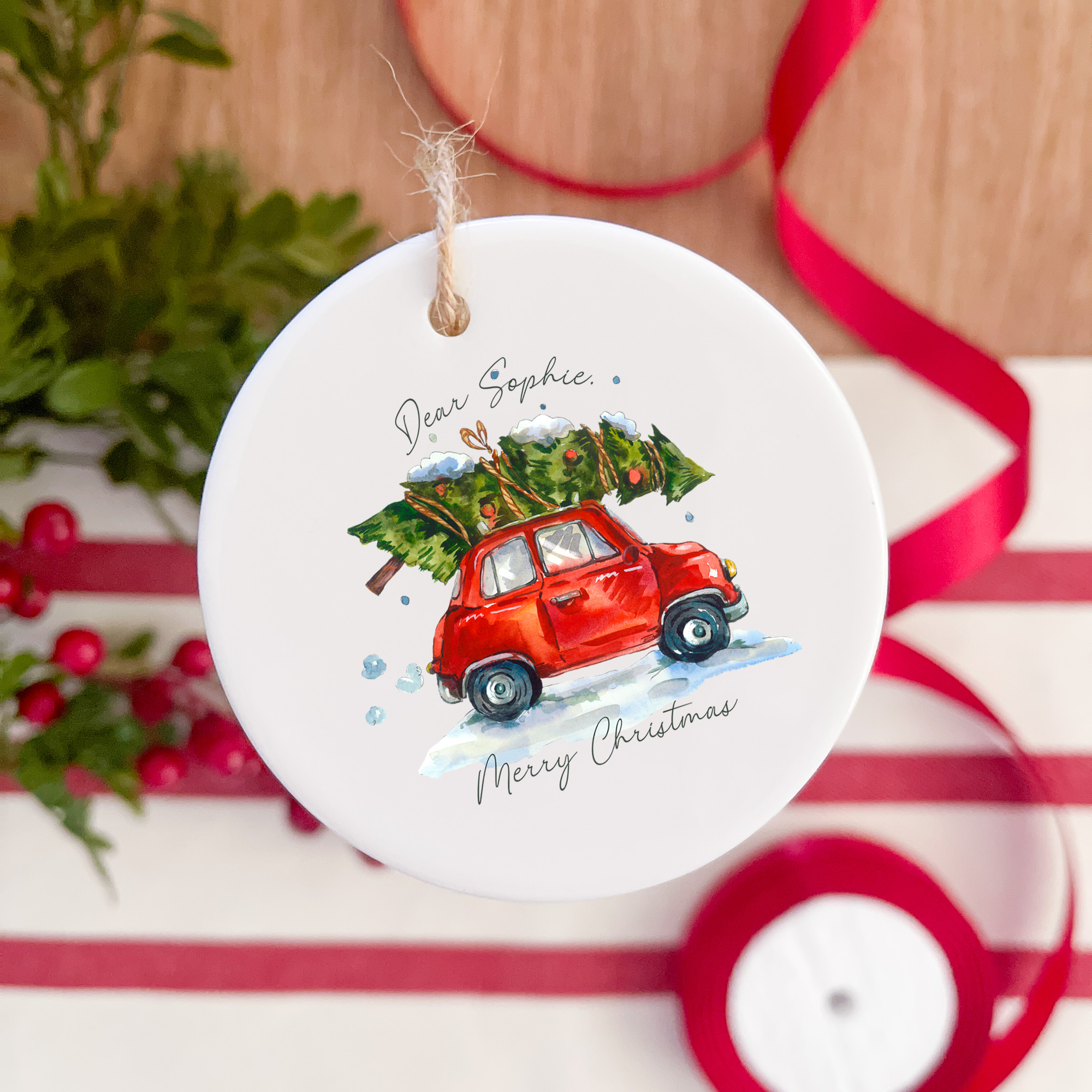 Christmas Car Ceramic
