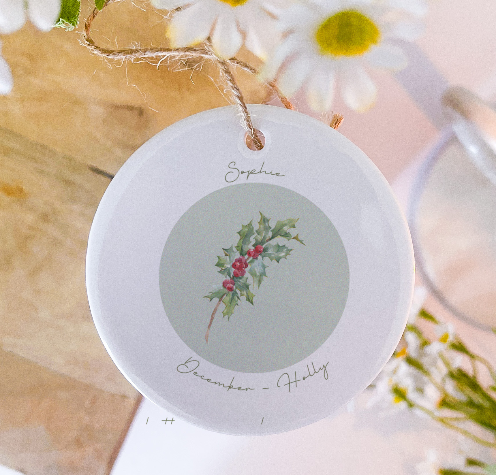 December Birth Flower Ceramic
