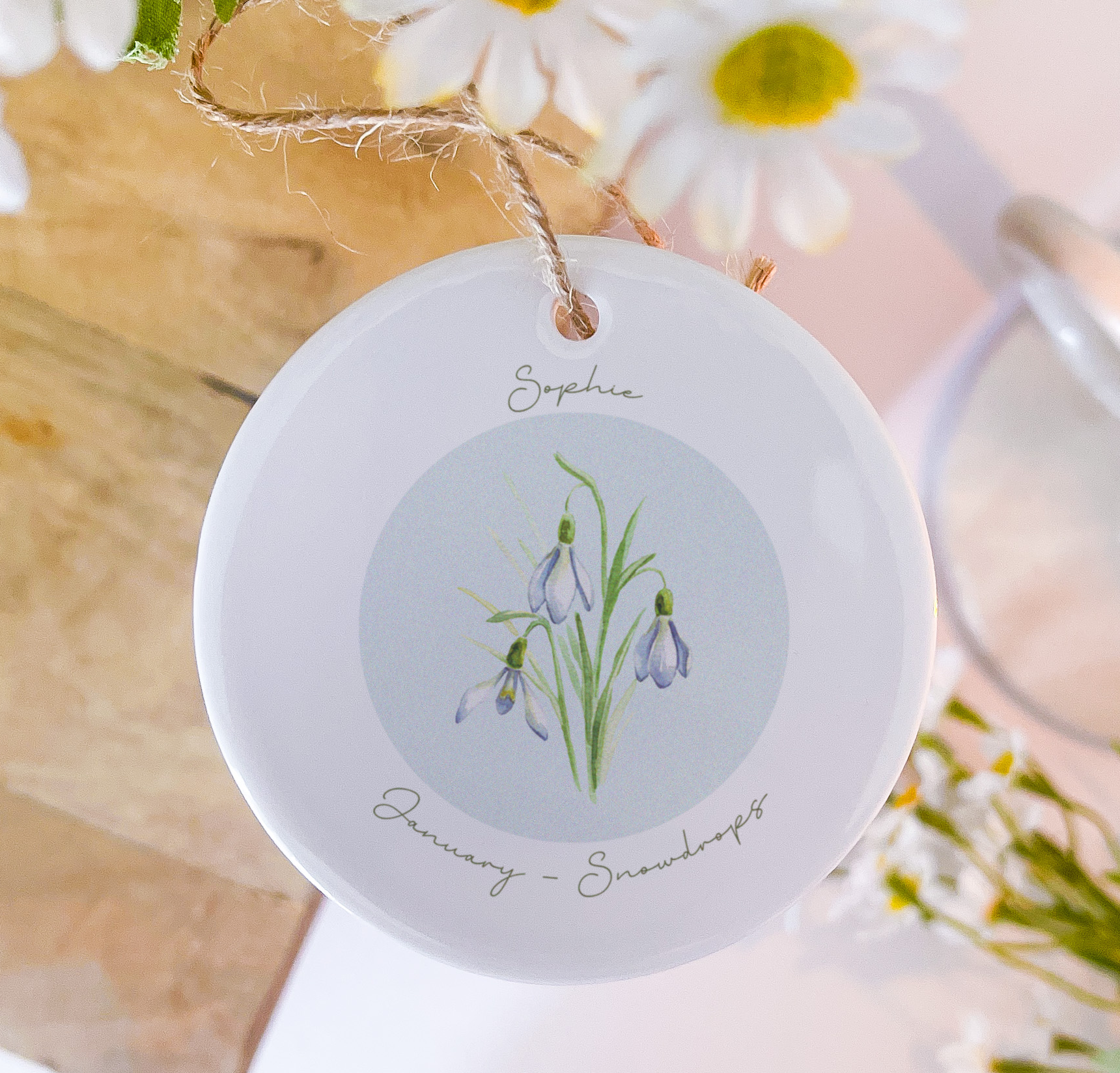 January Birth Flower Ceramic