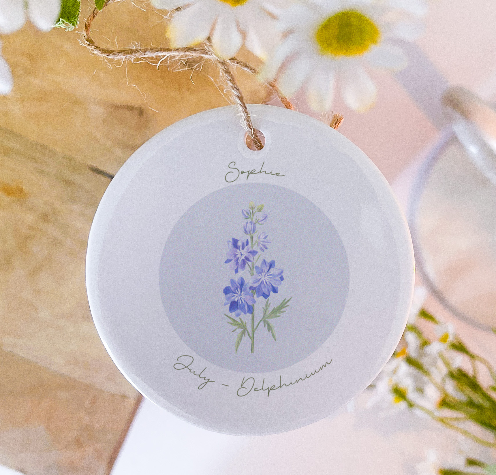July Birth Flower Ceramic
