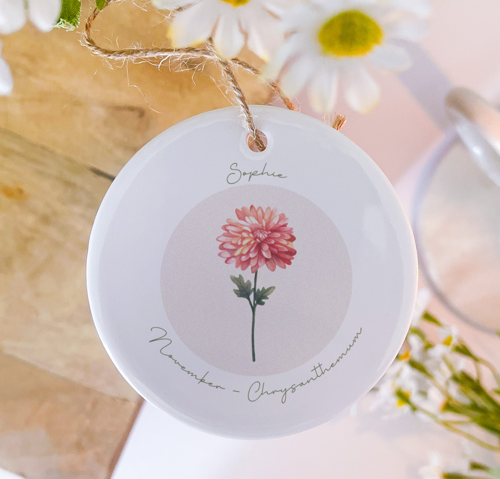 November Birth Flower Ceramic