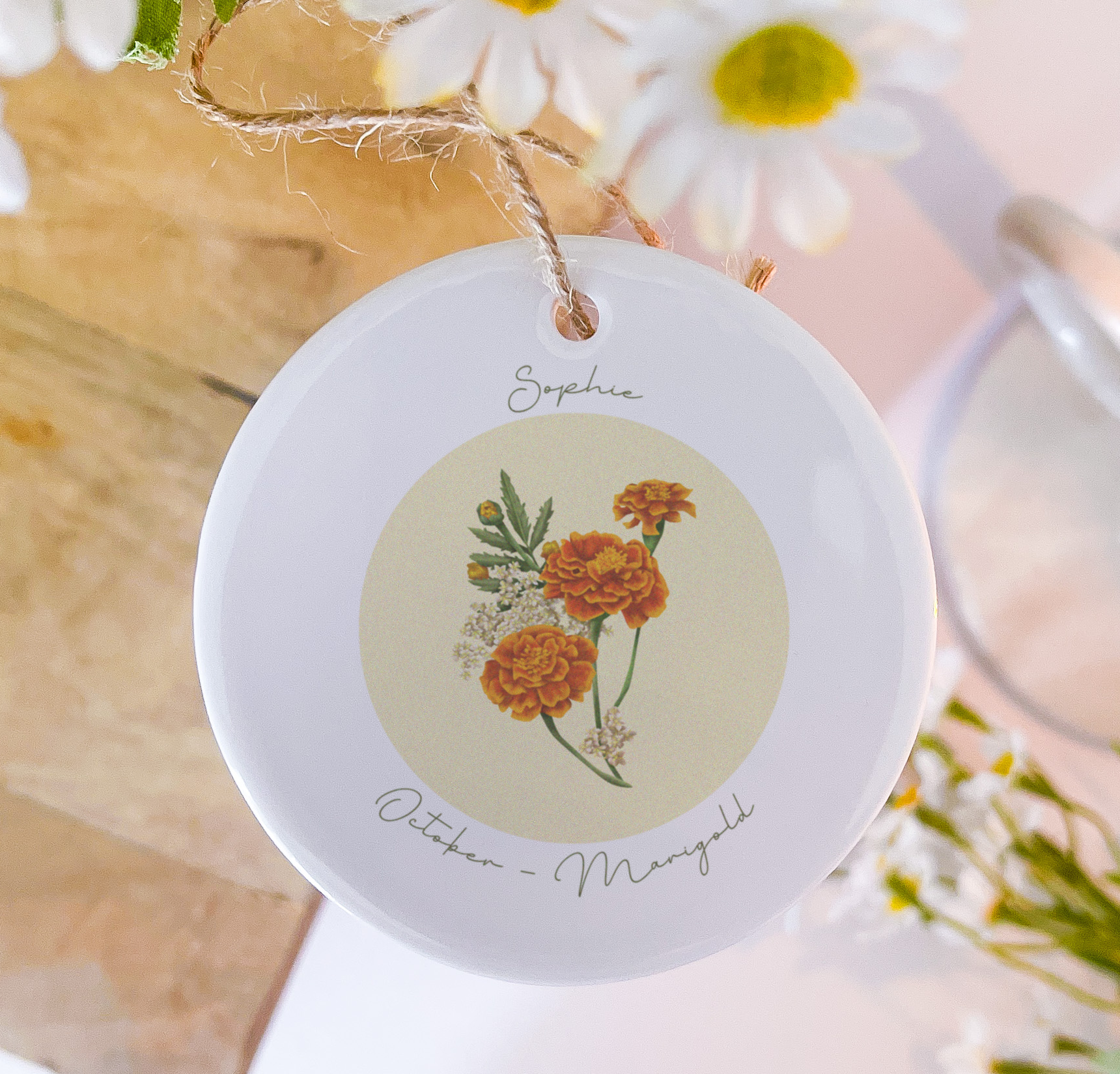 October Birth Flower Ceramic