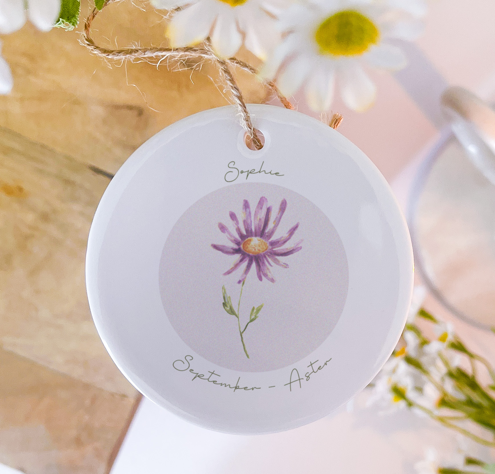 September Birth Flower Ceramic